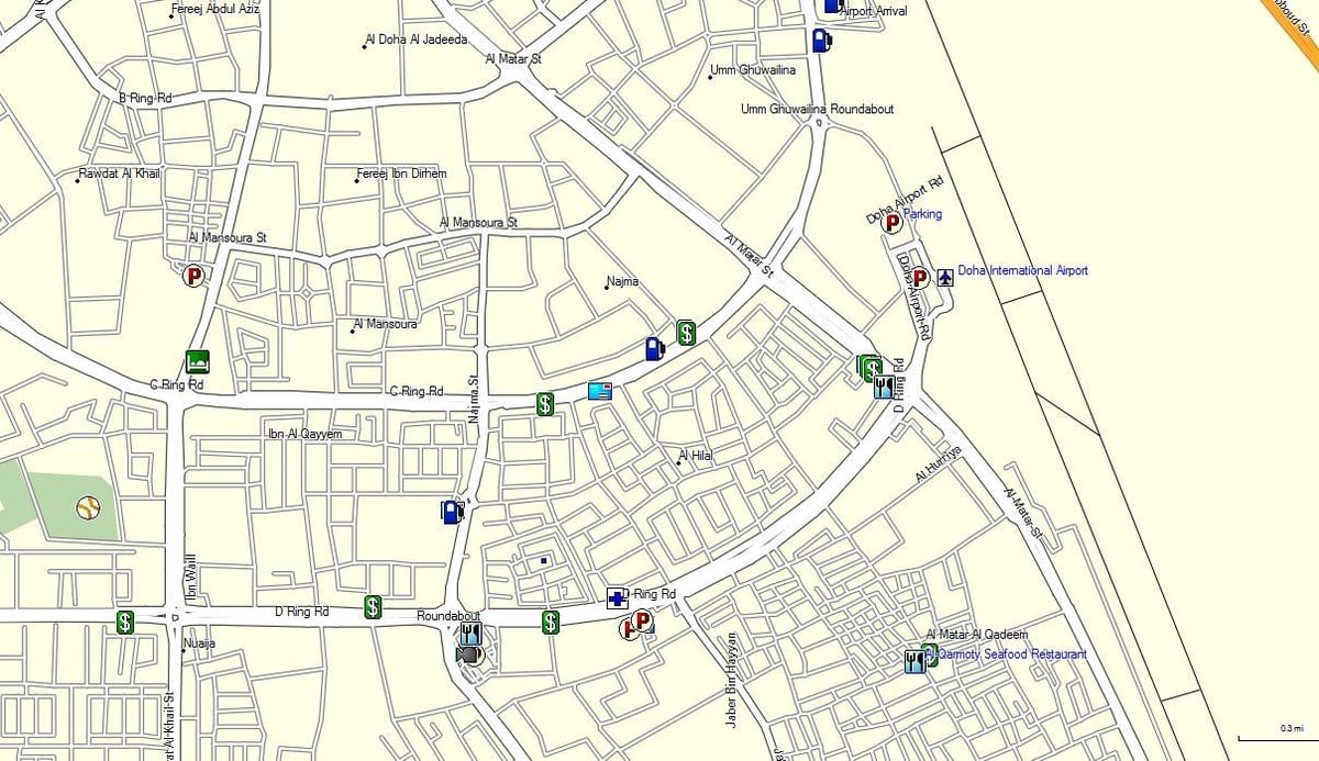 Mapa dohako qatar aireportua