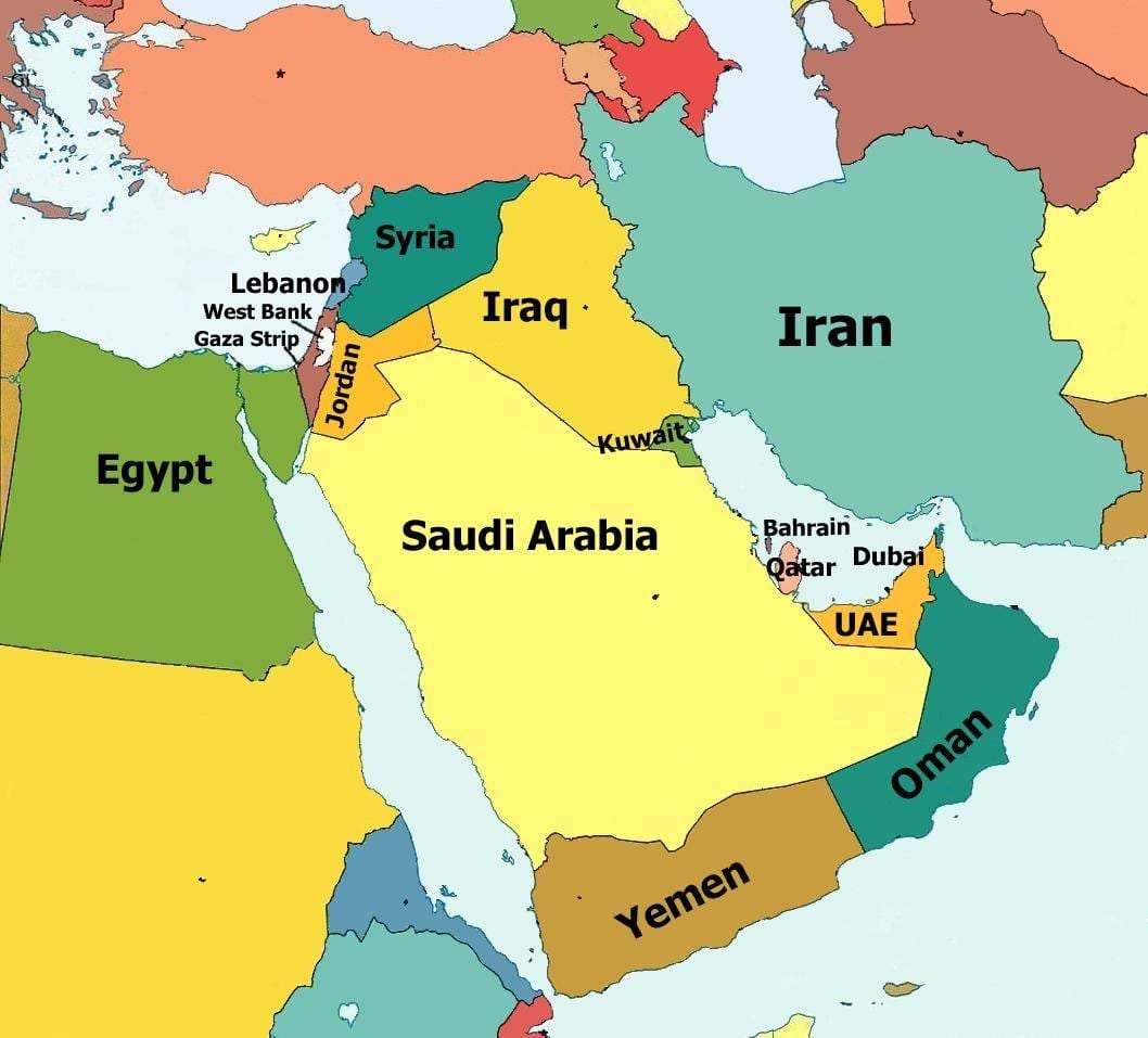 mapa qatar eta inguruko herrialdeetan