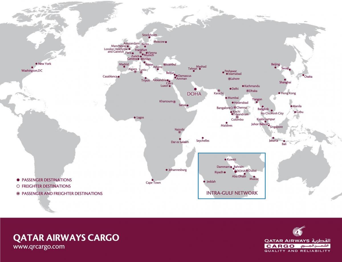 qatar airways sarearen mapa