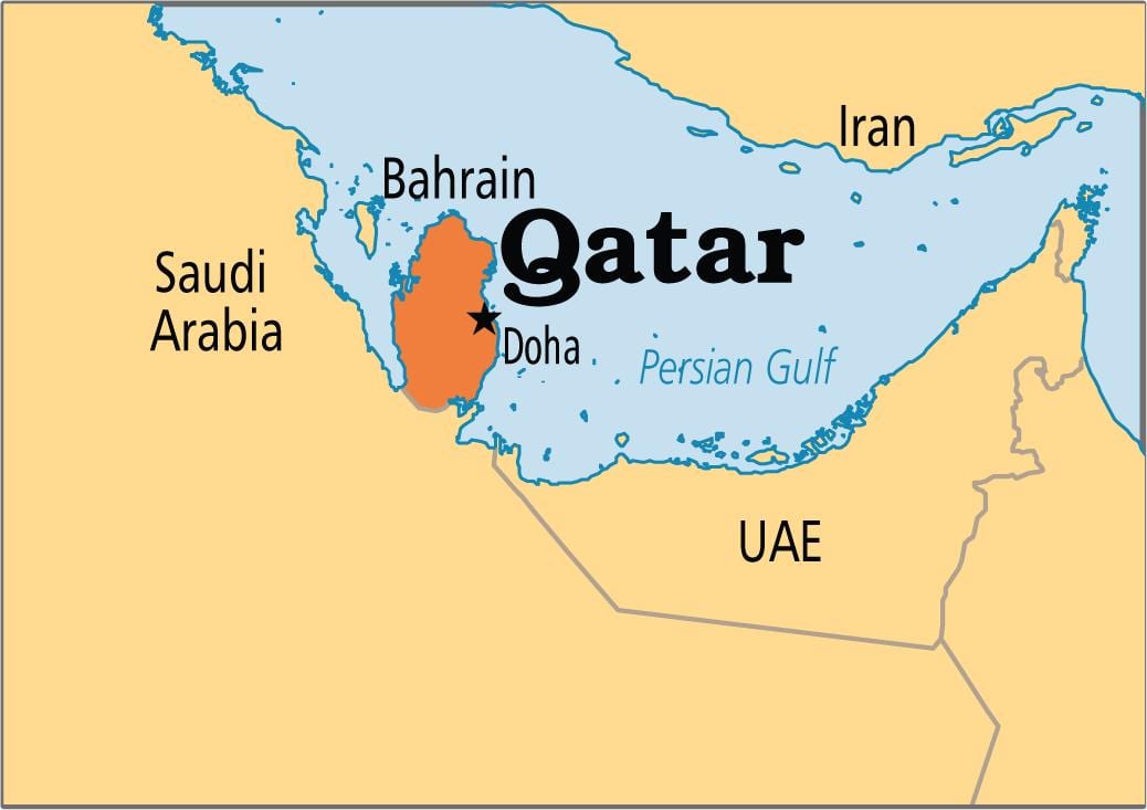 Mapa qatar asia