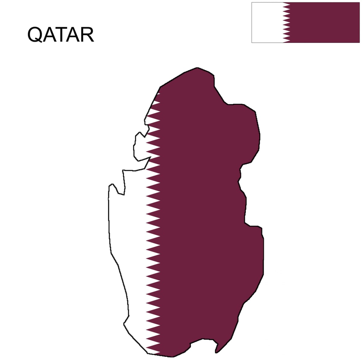 Mapa qatar bandera