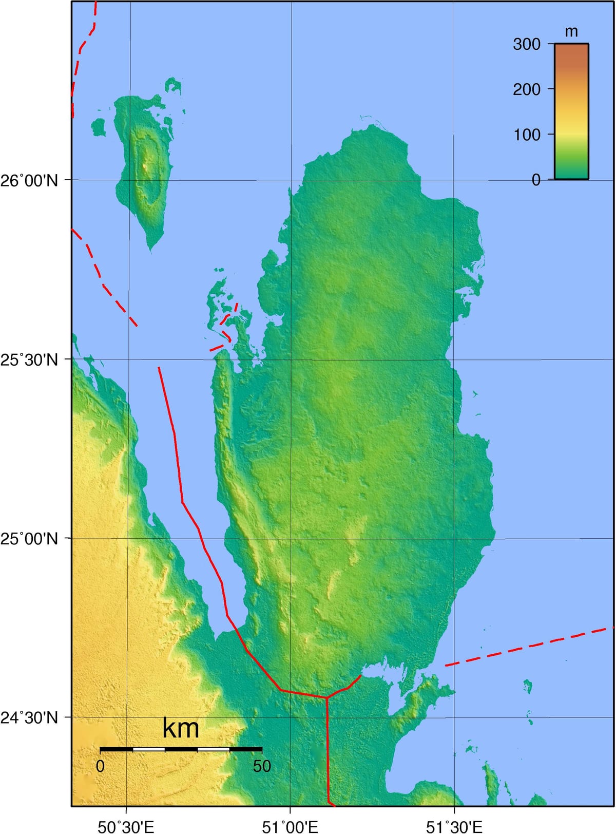 Mapa qatar geografia