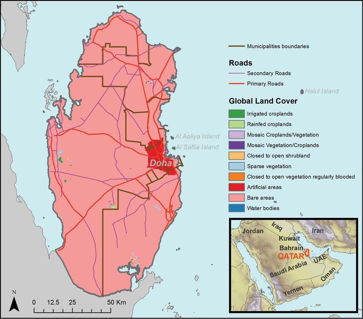 Mapa qatar klima