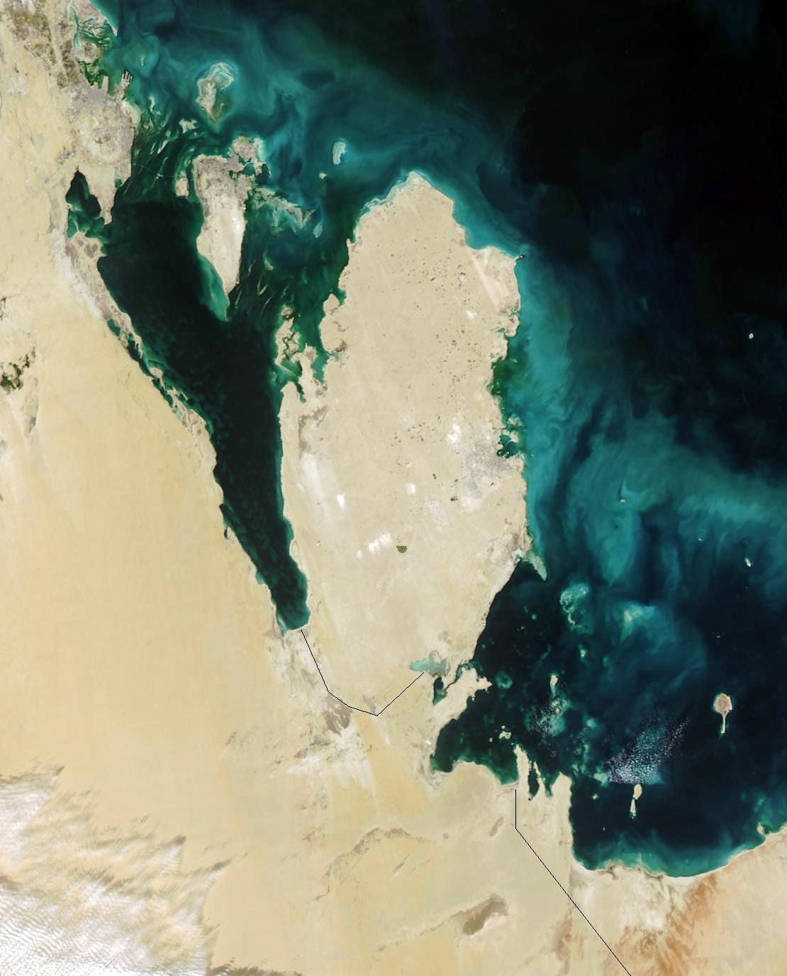 Mapa satelite qatar 
