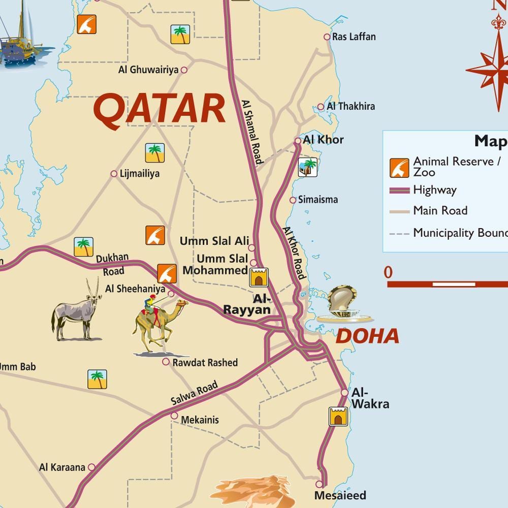 Mapa qatar turismo