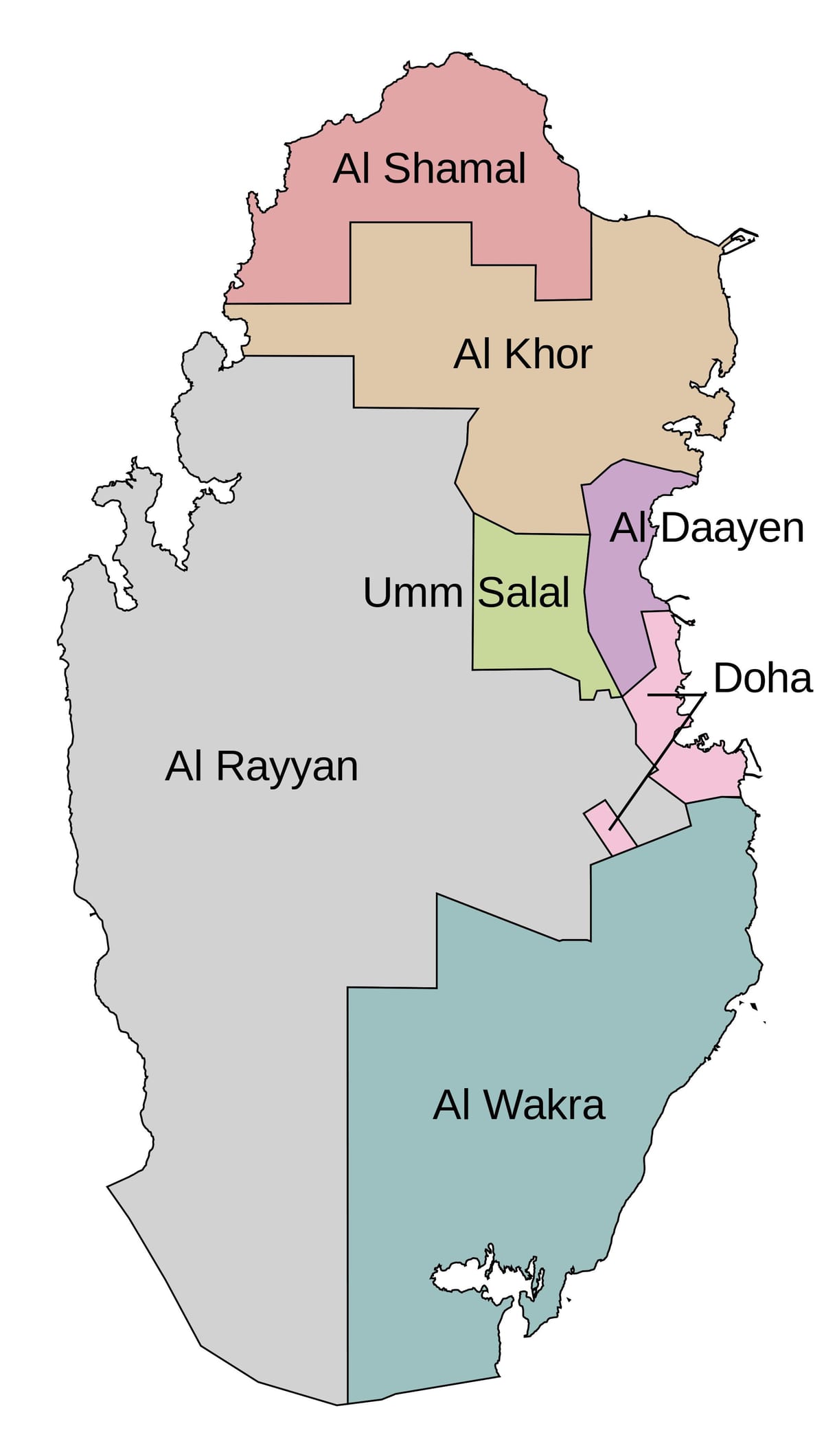 Mapa qatar udalerriko 