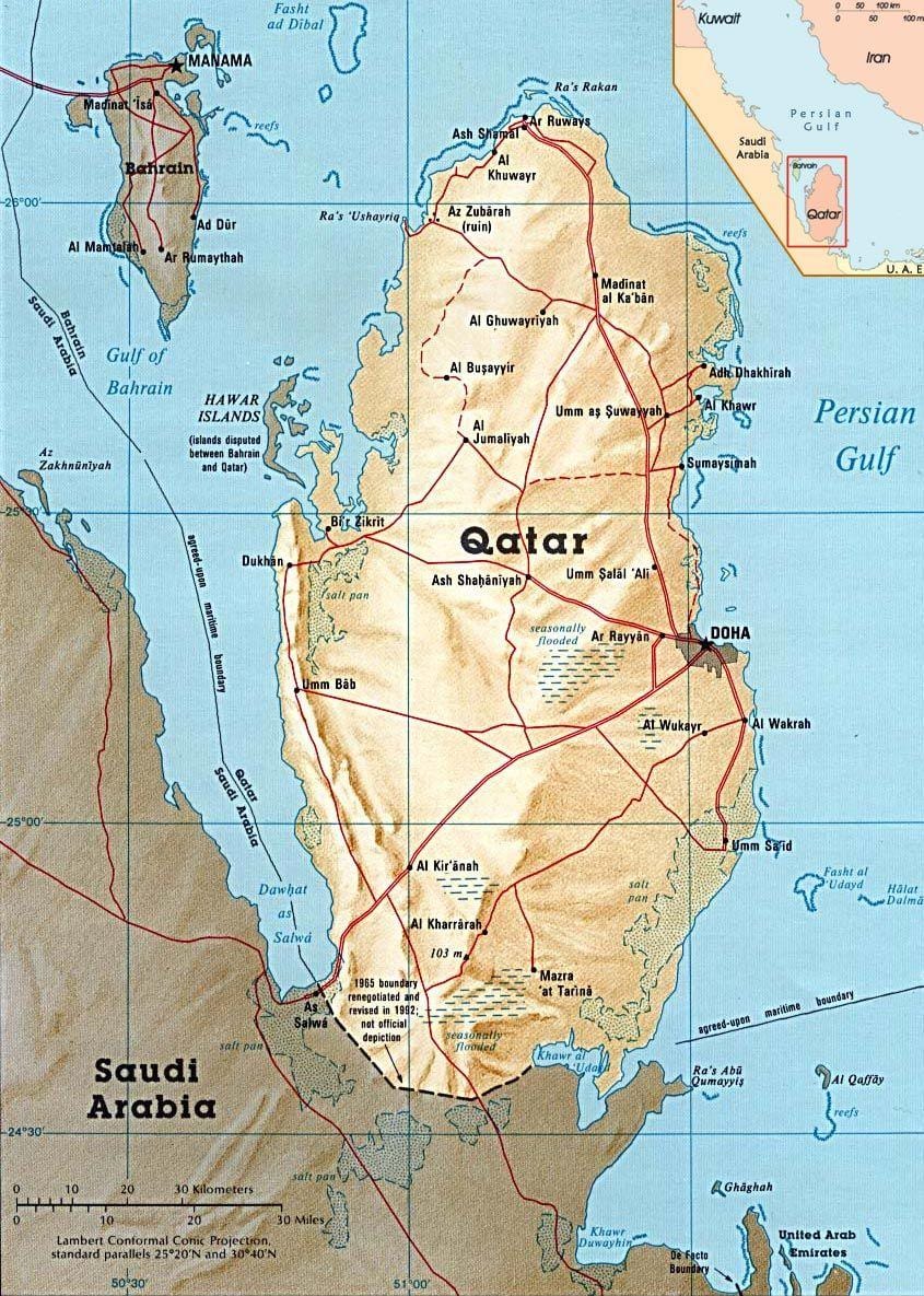 Mapa qatar uharteak 