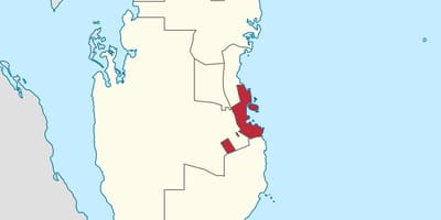 Mapa dohako qatar kokapena munduarekin