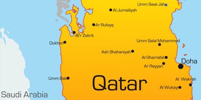 Mapa hiriburua qatar 