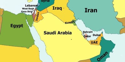 Mapa qatar eta inguruko herrialdeetan
