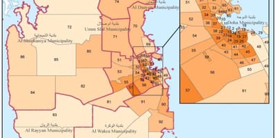 Mapa qatar biztanleria