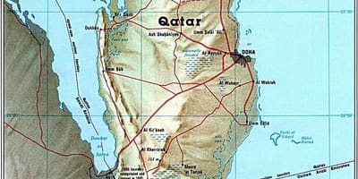Mapa fisiko qatar