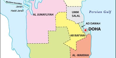 Mapa qatar eskualdean
